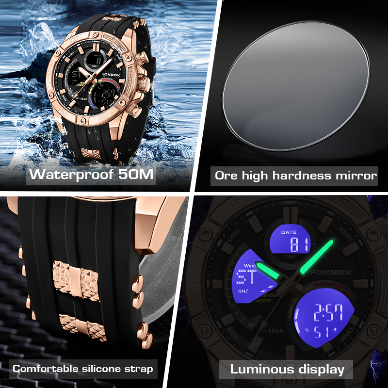 FOXBOX Fashion Waterproof Watc - đánh giá và giá Luxury Watch Maker