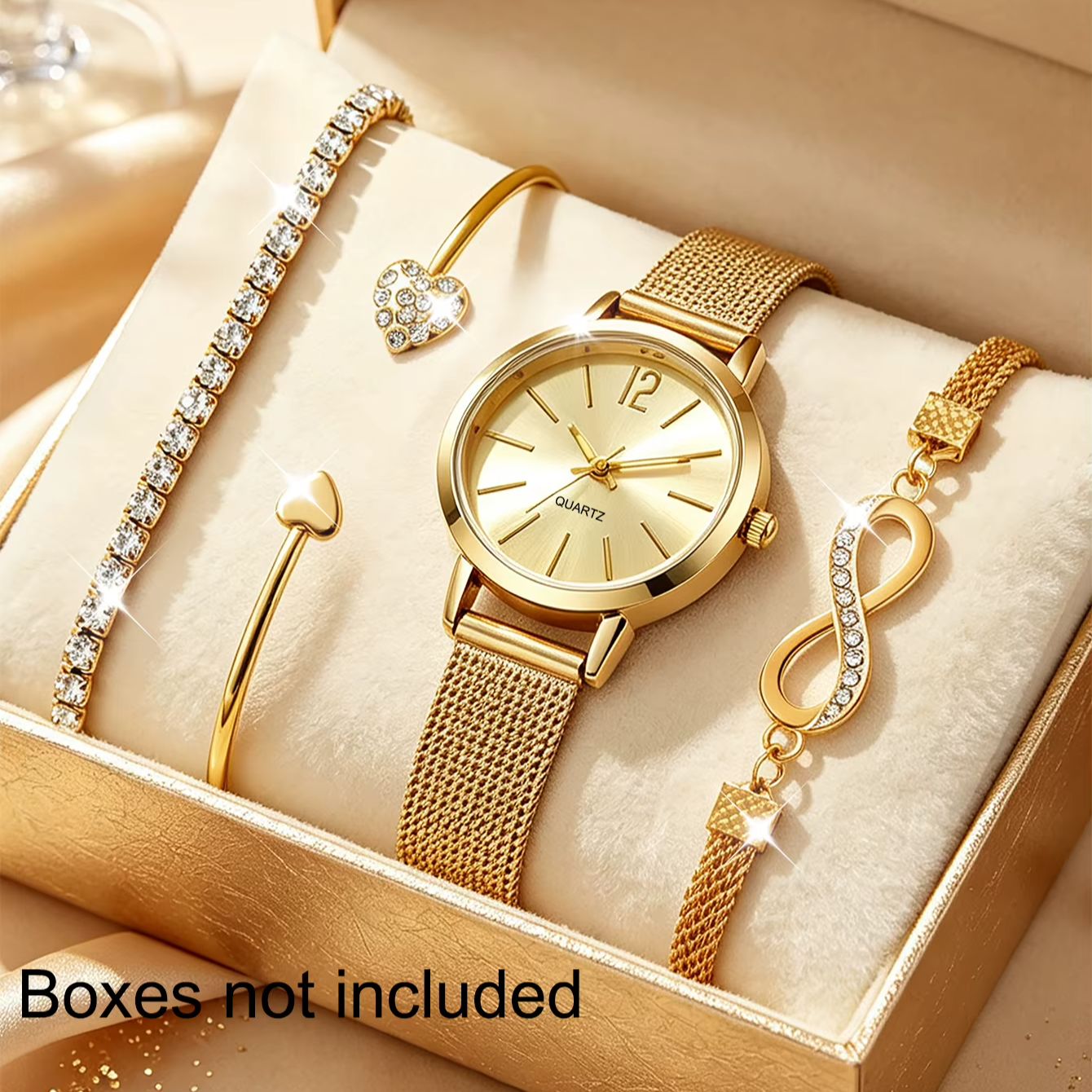 4-Piece Set of Light Luxury Mi - đánh giá và giá Luxury Watch Gift For Her