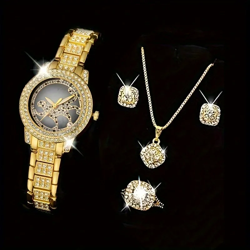 5pcs/set Women's Watch Cheetah - đánh giá và giá Luxury Watch Gift For Her