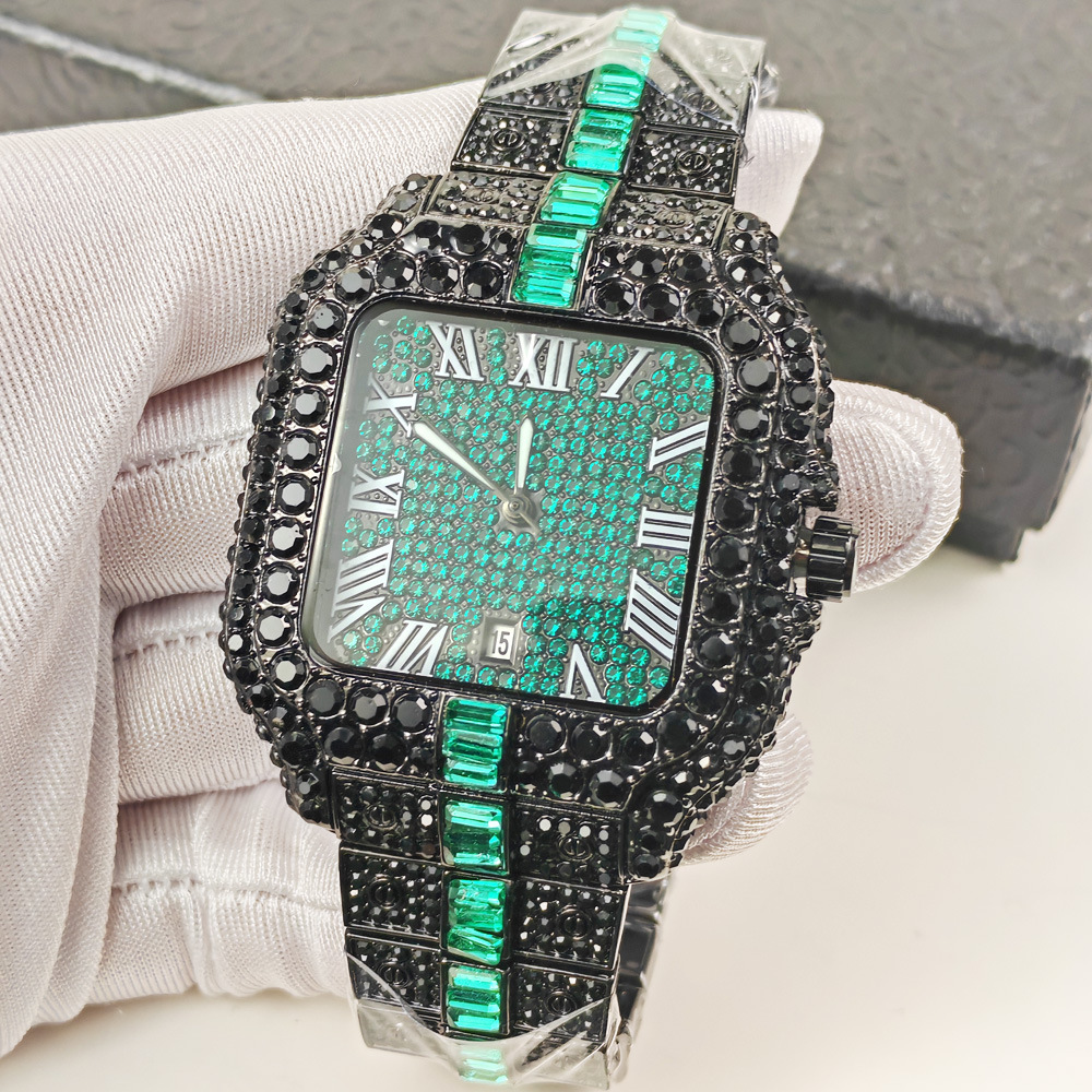 Black Hip Hop Iced Out Quartz  - đánh giá và giá Luxury Watch Iceberg
